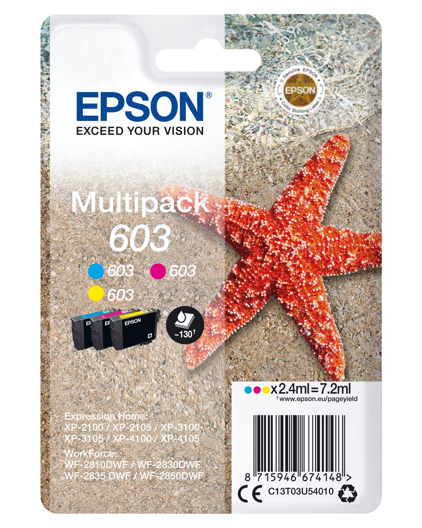 Epson 603 Ink Cartridge Multipack - Original - Cyan, Magenta, Yellow