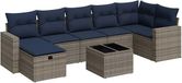 vidaXL 8-delige Loungeset met Kussens, Poly Rattan, Grijs