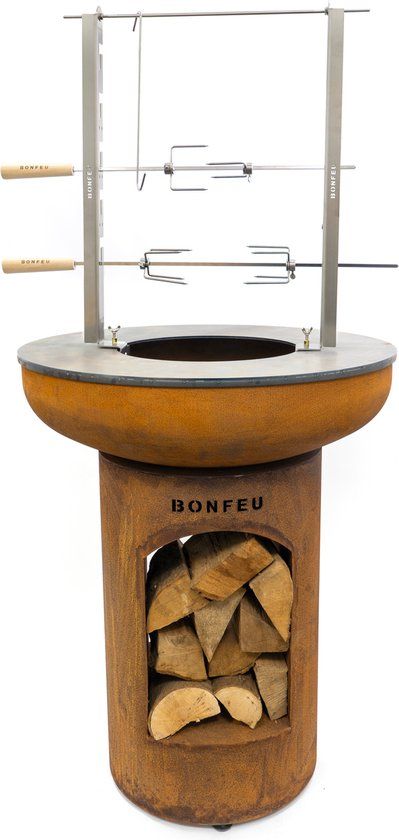 BonFeu Rotisserie Set - Roestvrij Staal - Geschikt voor Plancha ø 60, 80 en 100 cm