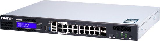 QNAP QGD-1600P - Managed Gigabit Ethernet PoE Switch - Black/Grey