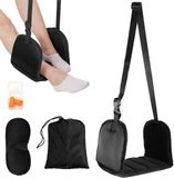 Young Connections Repose-pieds d'avion en mousse à mémoire de forme de qualité supérieure, réglable en hauteur, portable avec masque de sommeil et bouchons d'oreilles