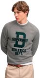 Superdry Ath Felt Applique Sweatshirt Relaxed Col Ras Du Cou Dark Vintage Grey Marl XXL Homme