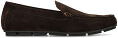 Manfield Heren Donkerbruine Suède Loafers Maat 44