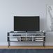 Hanah Home Stijlvolle tv-standaard met wandmontage, antraciet en wit, 120 cm x 25 cm x 46,6 cm, 100% melamine gecoat, 18 mm dik, meerdere planken voor moderne woonkamers