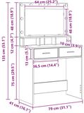 vidaXL Kaptafel Grijs Sonoma 79 x 41 x 135 cm Bewerkt hout