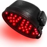 Casque laser sans fil pour la croissance des cheveux - Traitement contre la perte de cheveux - Lumière rouge 660/850 nm - Thérapie laser à faible énergie - Batterie 3000 mAh, USB-C - Ensemble noir