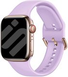 Strap-it Silk Silicone bracelet - bracelet adapté pour Apple Watch (Series 12/11/10), (SE 3/2/1), (Series 9/8/7/6/5/4) - 38/40/41/42mm - lilas