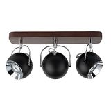 Homemania HOMBR_0120 wandlamp Kyle, donker hout, metaal, grijs, 42 x 11 x 21 cm