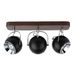 Homemania HOMBR_0120 wandlamp Kyle, donker hout, metaal, grijs, 42 x 11 x 21 cm