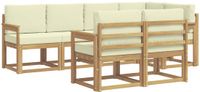 vidaXL - Hoek loungeset - Wit en crème - Polyester