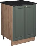 Vicco Wastafelkast Fame-Line, Groen-Goud Landhuis/Goudkleurig Eiken, 60 cm