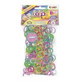 CRAZE LOOPS BAG 600 - Loom Bänder Nachfüllpack mit 600 Gummibänder & 10 Verschlüsse, Farbmix, 100% hautfreundliches Silikon