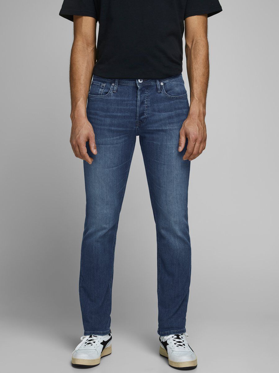 Jack & Jones JJIGLENN JJORIGINAL Slim Fit Jeans - Blue Denim - Size 28