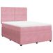 VidaXL Boxspringbed met matras, fluweel, roze, 140x190 cm