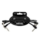 Ernie Ball 6444 Flex Patch Cables Patchkabel Zwart 15cm 3-Pack