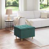 Prolenta Maison Exclusive - Ottomaan met opbergruimte, donkergroen, 60 x 60 x 45 cm, gestoffeerd