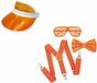 Haza Oranje supporters verkleed set met bril-bretels-vlinderstrik-zonneklep