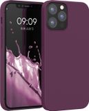 kwmobile telefoonhoesje geschikt voor Apple iPhone 12 / iPhone 12 Pro - Hoesje met siliconen coating - Smartphone case in bordeaux-violet
