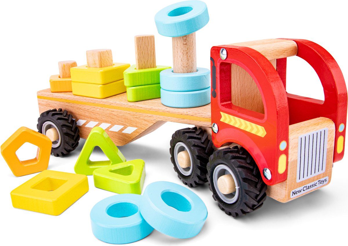 New Classic Toys Houten Vrachtwagen met Vormen - Hout - 8718446119652