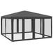 vidaXL Partytent met 8 mesh zijwanden 4x4 m HDPE antracietkleurig