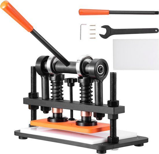 VEVOR Leerponsmachine Handmatige 26 x 12cm, Leer Embossingmachine 1,5 T, voor Leer, PVC/EVA-Schuim, Niet-Klevende Materialen