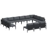 vidaXL Tuinbank Set 13-delig Antraciet Staal