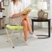 Repose-pieds pliable - Avec pieds en métal - Avec siège rembourré amovible - Pour salon, chambre à coucher, bureau