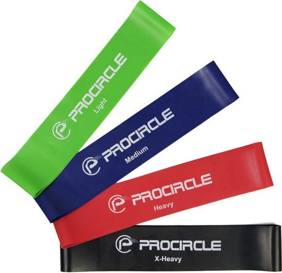 ProCircle Weerstand band Latex Yoga Krachttraining Fitness elastiek Fitness elastiek set Fitness Totale body routine Cardio Crossfit Body building Fysiotherapie