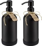 ALTGLAS HOME MOMENTS Set de distributeurs de savon en verre noir, 2 pièces de 500 ml