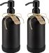 ALTGLAS HOME MOMENTS Set de distributeurs de savon en verre noir, 2 pièces de 500 ml