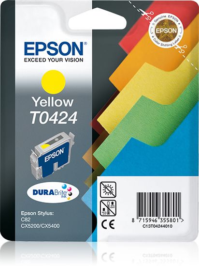 Epson T0424 Yellow Ink Cartridge - Compatible with Epson Stylus C82/CX5200/CX5400