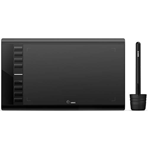 Ugee M708 Grafische tablet met Pen, 10 x6 Inch tekentablet, 8192 drukniveaus, 266RPS OSU Pen Tablet, tekenblok voor PC (Win/Mac/Chrome OS/Linux)