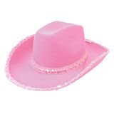 Bristol Novelty BH205 Cowboy roze vilten hoed met pailletten, dames, eenheidsmaat