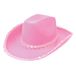 Bristol Novelty BH205 Cowboy roze vilten hoed met pailletten, dames, eenheidsmaat