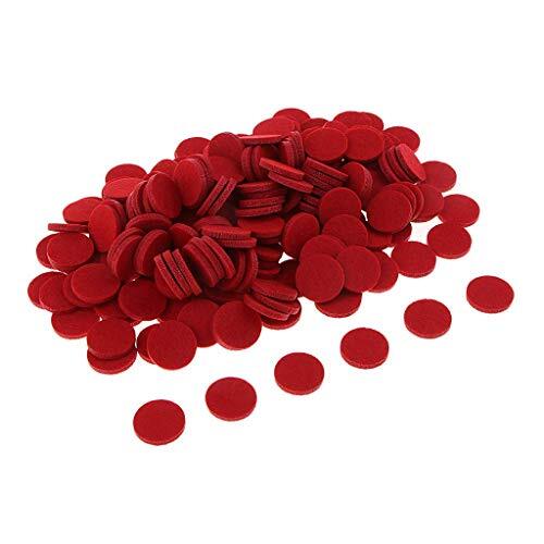 Inzopo 200 stuks 21mm olie pad kleurrijke vilt pads ronde vulling pads voor parfum medaillon ketting hanger armband etherische olie diffuser medaillon accessoires - rood rood