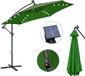 Merkloos Tuinparasol Ø 3,5 m met solar LED – Groen, Rond, Zweefparasol