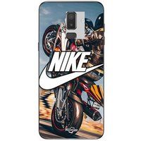 Maniacase Hoesje Samsung Galaxy j8 2018 nike logo wit motorwiel