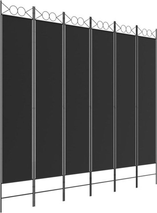 vidaXL Kamerscherm met 6 panelen 240x220 cm stof zwart