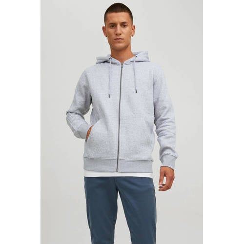 JACK & JONES ESSENTIALS sweatvest grijs melange