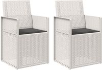 vidaXL - Tuinstoelen - 2 - st - Wit - en - antracietkleurig - PP