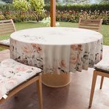PETTI Artigiani Italiani - Vuilafstotend rond tafelkleed van microvezel (diameter 160 cm), keukentafelafdekking voor ronde tafel, bloemenpatroon 17, 100% Made in Italy