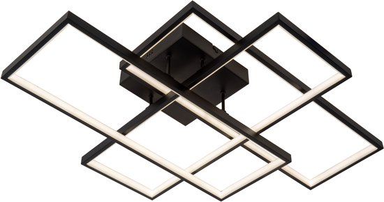 Lucide LOKERO - Plafonnière - LED Dimbaar - CCT - 1x60W 2700K/4000K - Zwart