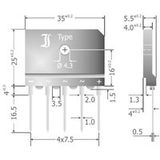 TRU COMPONENTS TC-DBI25-16A Redresseur SIL-5 1600 V 25 A Triphasé