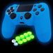HLRAO PS4 Controller Skin Siliconen Grip Glow in Dark beschermhoes voor PS4/Slim/Pro Controller + 8 FPS Pro Thumb Grips + 2 stuks Caps