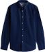 Tommy Hilfiger Heren Lange Mouwen Shirt - Effen - Regular Fit - XXL - Donkerblauw