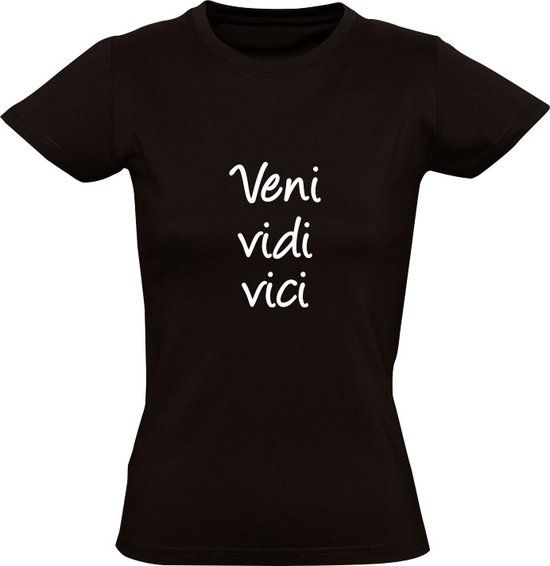 Sol's Veni, Vidi, Vici Women's T-Shirt - Black - Julius Caesar - Latin - Size S