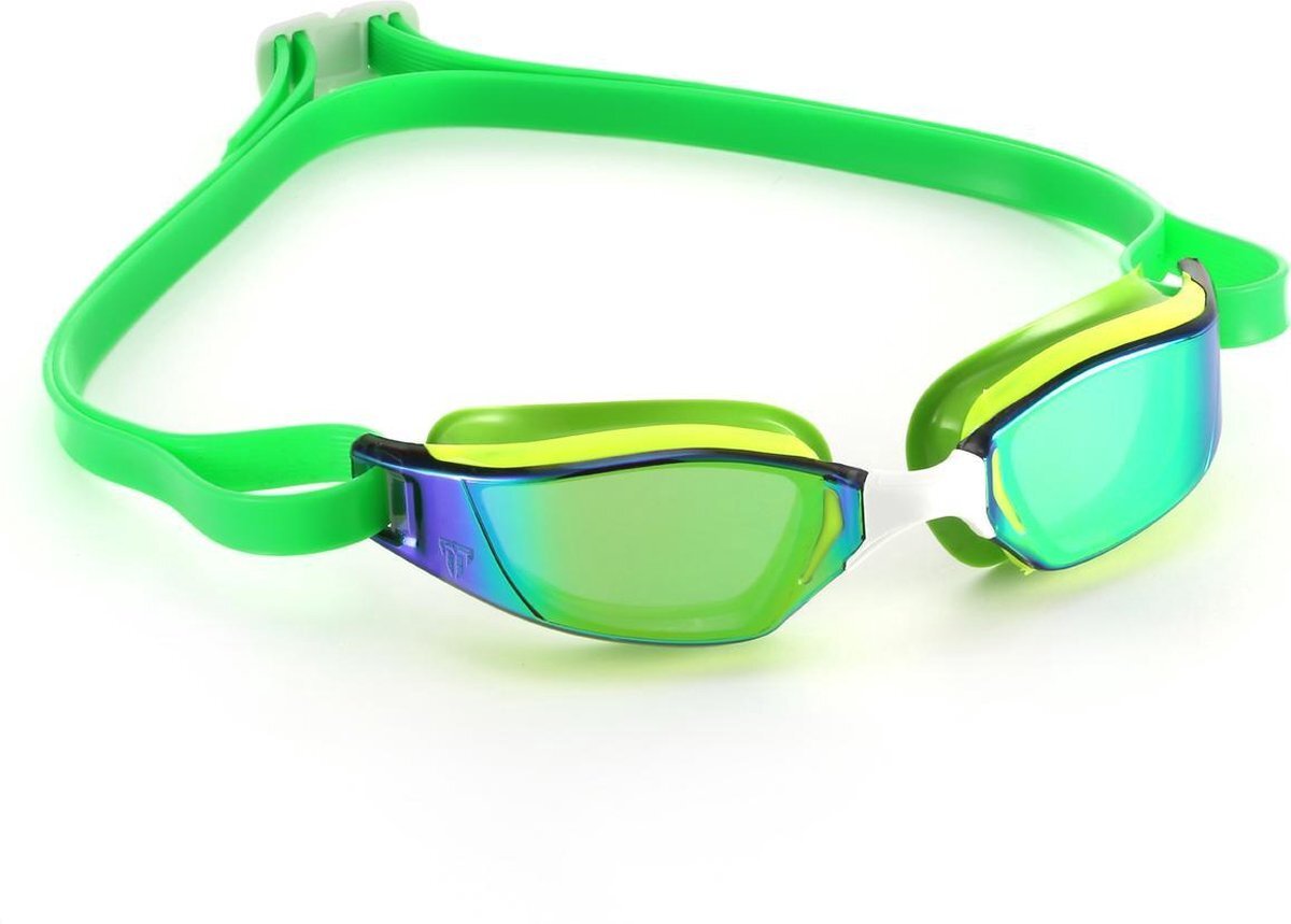 Phelps Xceed - Zwembril - Volwassenen - Green Titanium Mirrored Lens - Geel/Groen