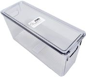 Ziva Réfrigérateur avec compartiment congélation C4 avec couvercle - Bac de rangement pour réfrigérateur - Dimensions 268x95x133mm - Boîte de conservation alimentaire avec couvercle - Accessoire d'organisation de cuisine - Solution de rangement structurée transparente pour une organisation efficace du réfrigérateur