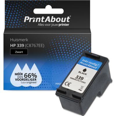 PrintAbout Huismerk HP 339 (C8767EE) Zwart | Compatibel