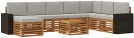 vidaXL - Hoek loungeset - Acacia hout - Naturel en lichtgrijs